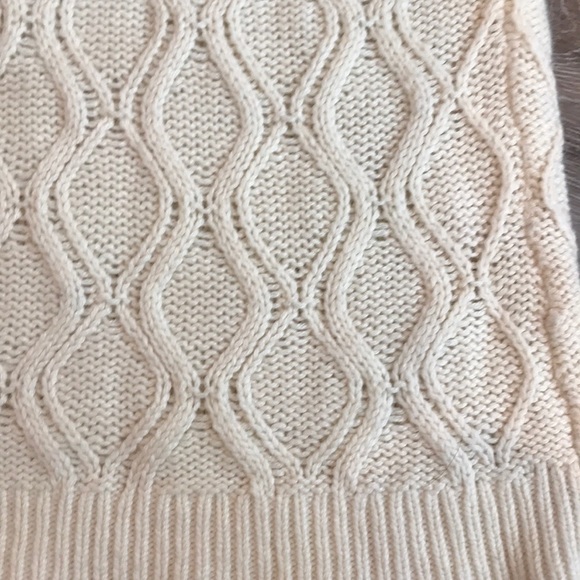 LOFT Sweater Wool Rabbit Hair Ivory Cableknit Small - Picture 6 of 6